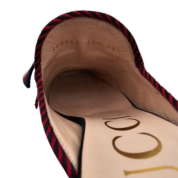 Gucci Sylvie Mule Slipper Black Velvet Star Web Stripe Bow Size 36.5 US 6.5 - Picture 11 of 11